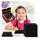 100pcs Rainbow Scratch Mini Notes Paper Pad Cards With 2 Stylus 2 Drawing Template
