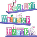 Sumind 3 Pieces Easter Wooden Table Centerpieces Decorations Egg Hunt Decorations Happy Easter