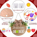 Interchangeable Welcome Home Sign | Seasonal Front Porch Door Decor With 21 Changeable Seasonal Icons