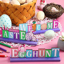 Sumind 3 Pieces Easter Wooden Table Centerpieces Decorations Egg Hunt Decorations Happy Easter