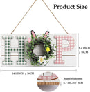 Easter Wall Hanging Decoration | Hop Easter Wooden Decoration with Eucalyptus Wreath for Holiday Indoor
