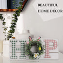 Easter Wall Hanging Decoration | Hop Easter Wooden Decoration with Eucalyptus Wreath for Holiday Indoor
