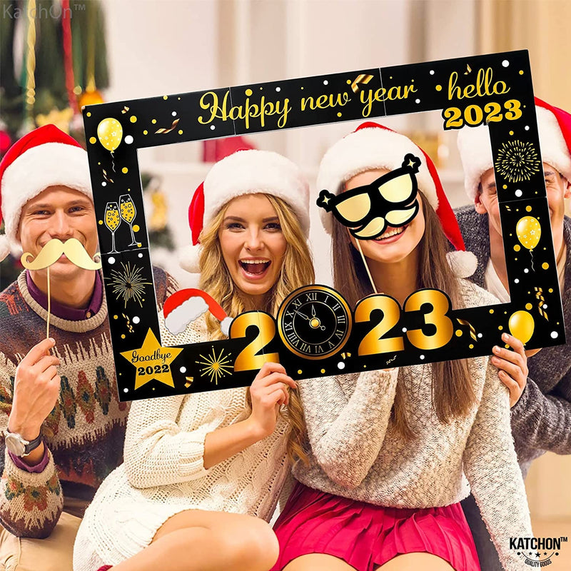 New Year Photo Booth Frame 2023 | Big 36 Inch, New Year Photo Frame Props | New Years Photo Booth Props for New Year Decorations 2023