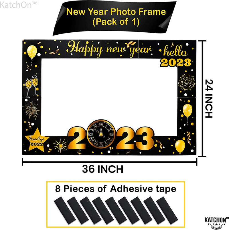 New Year Photo Booth Frame 2023 | Big 36 Inch, New Year Photo Frame Props | New Years Photo Booth Props for New Year Decorations 2023