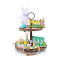 4 Pieces Tiered Tray Decor Set Gnomes Doll Wood Sign Decor Wooden Cutout Letter Sign Wooden