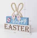 OYATON Easter Decorations for the Home | Rustic Spring Happy Easter Bunny Wood Sign Block