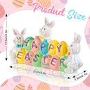 Whaline Easter Figurine Decoration Easter Bunny Tabletopper Happy Easter Rabbit with Egg Centerpiece
