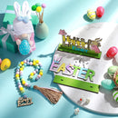 4 Pieces Tiered Tray Decor Set Gnomes Doll Wood Sign Decor Wooden Cutout Letter Sign Wooden