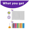 Kedudes  Chalk For Kids 24 Pack Non-Toxic Chalkboard Chalk | 12 Pack of Dustless White Chalk