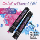 Gender Reveal Confetti Cannon | DOUKEE Biodegradable Pink or Blue Confetti Poppers Baby Shower