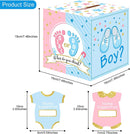 Baby Gender Reveal Voting Box with 50 Pieces Ballot Cards Baby Shower Decorations Party Invitations
