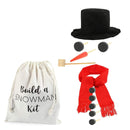 Build Your Own Snowman Making Kit for Kids with Bag, Hat, Scarf, Nose, Pipe, Eyes, Buttons for Outdoor Winter Toys