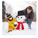 Build Your Own Snowman Making Kit for Kids with Bag, Hat, Scarf, Nose, Pipe, Eyes, Buttons for Outdoor Winter Toys