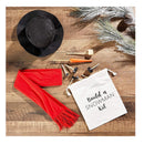 Build Your Own Snowman Making Kit for Kids with Bag, Hat, Scarf, Nose, Pipe, Eyes, Buttons for Outdoor Winter Toys