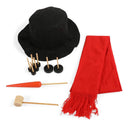 Build Your Own Snowman Making Kit for Kids with Bag, Hat, Scarf, Nose, Pipe, Eyes, Buttons for Outdoor Winter Toys