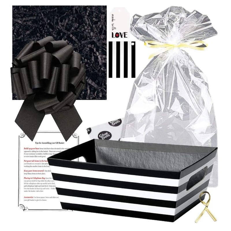 Gift Basket Making Kit Do It Yourself Diy Build Your Own Gift Basket Matching Supplies Market Tray Basket Cellophane Bag