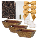 Pursito | Chocolate | Basket Making Kit | Includes Baskets | Crumpled Paper | Cellophane Bags | Ties | Labels