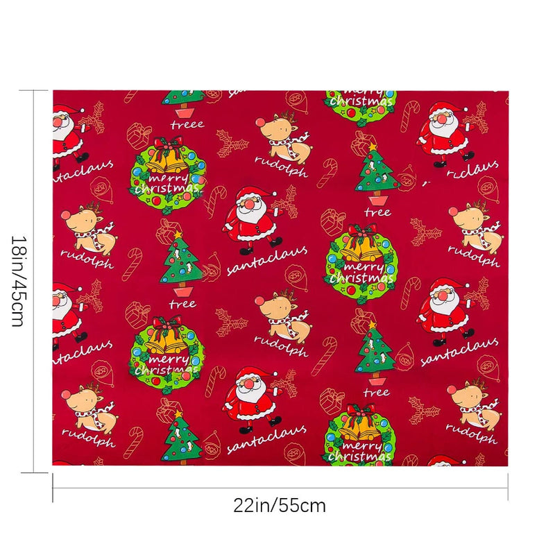 LUTER 18 × 22 Inches/45 × 55 Cm 10 Pieces Christmas Theme Fabric Christmas Quarter Quarter Pure Cotton Fabric Bundle For DIY Decorations