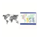Watercolor World Map Stamps For DIY Scrapbooking