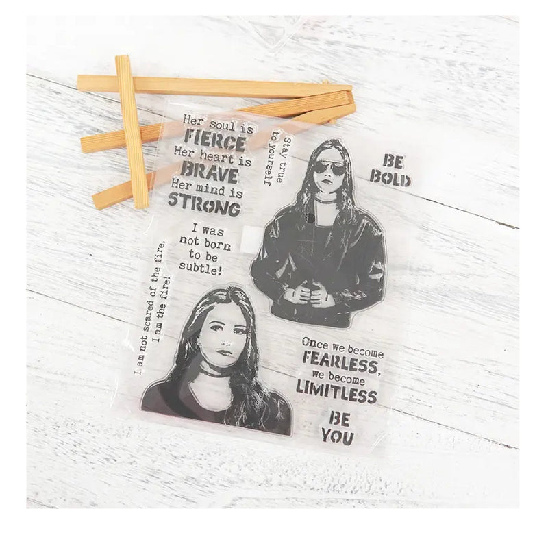 BE YOU / Cool Girl Clear Stamps for DIY Scrapbooking Decorative Card Crafts Fun Decoration Supplies.