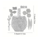 Flower Basket Vase Foliage Metal Cutting Dies Die Cut For DIY