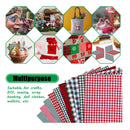10 Pieces 18" x 22" Christmas Craft Fabric | Buffalo Squares Pack | Precut Christmas Pack | Checkered Homemade Quilting Fabric