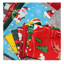 42 Pieces Of Christmas Fabrics For Sewing | Quilted Fabric | 10" x 10" | Santa Claus Snowflake Print Fabric