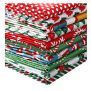 10 Pieces of Christmas Cotton Fabric | Pre-Cut Squares | Quilting Fabric | Christmas Snowflake Print | 50 x 50 cm/ 19.68 x 19.68 Inches