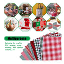 42 Pieces Of Christmas Fabrics For Sewing | Quilted Fabric | 10" x 10" | Santa Claus Snowflake Print Fabric