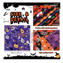 60 Pieces 10 x 10 Inch Polyester Fabric For Halloween | Fat Quarters | Bat | Pumpkin | Ghost | Skull | 30 Styles | Ghost