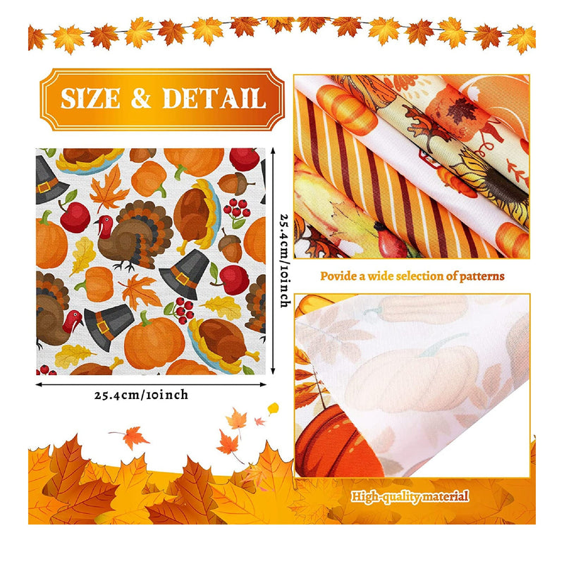 60 10 x 10 Inch Pieces Of Thanksgiving Fabric | Quilting Fabric | Bat | Decorative Sewing Squares For Crafts | Maple Leaf
