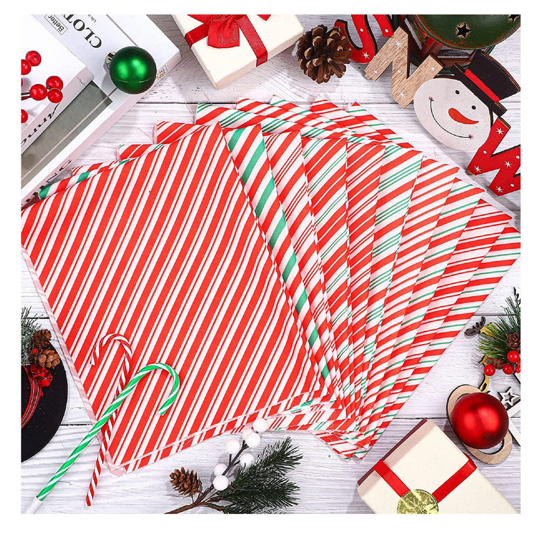 10 Pieces Of Christmas Fabric To Sew | To Quilt | Christmas Fabric | red And Green Color | Candy Cane Print Fabric  | 20 x 15.75 Inches