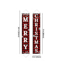 Ivenf Christmas Decorations Outdoor Yard Front Porch Sign Set | Red Black Buffalo Plaid Door Banner