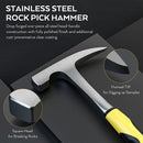 INCLY 15 PCS Geology Rock Pick Hammer Kit | 32oz Hammer & 3 PCS Digging Chisels Set for Rock Hounding