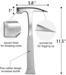 INCLY 15 PCS Geology Rock Pick Hammer Kit | 32oz Hammer & 3 PCS Digging Chisels Set for Rock Hounding