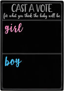 Baby Gender Reveal Board Game with 120 Girl or Boy Voting Stickers | Cast Your Vote Sign with Stand