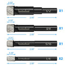 Dry Diamond Drill Bits Set 5 PCs for Granite Ceramic Marble Tile Stone Glass Hard Materials