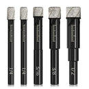 Dry Diamond Drill Bits Set 5 PCs for Granite Ceramic Marble Tile Stone Glass Hard Materials
