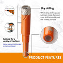 Dry Diamond Drill Bit Set | BGTEC 10pcs 1/4" 6mm Hole Saw for Granite | Marble | Masonry | Concrete | Tile/Ceramic