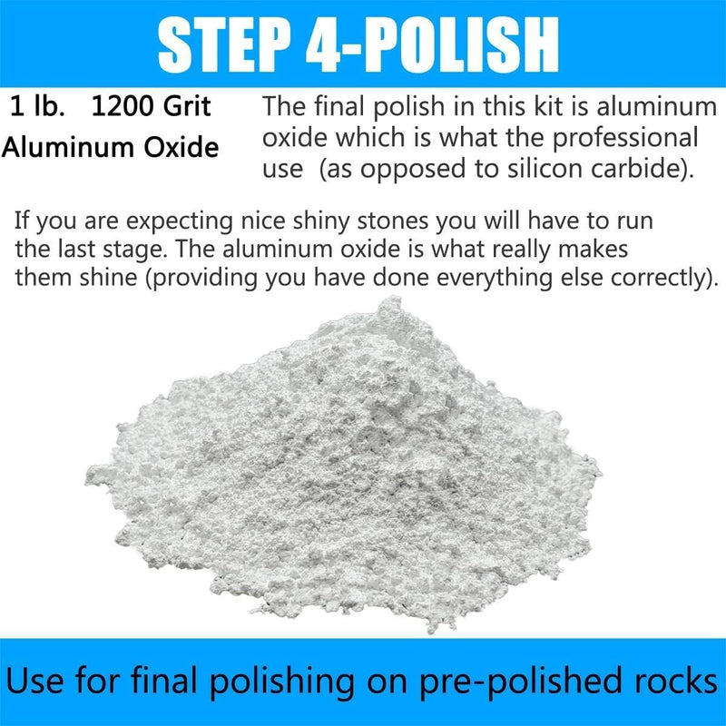 Rock Tumbler Grit and Professional Polish Kit for Rotary Tumbler - (4  Packs)