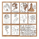 16 Women Theme Templates With Floral Female Face Design And Inspirational Quote Template