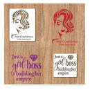 16 Women Theme Templates With Floral Female Face Design And Inspirational Quote Template