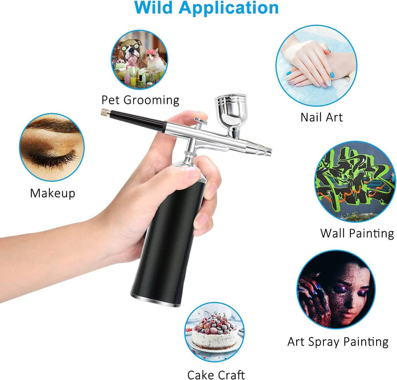 Portable Cordless Air Compressor Kit Air-Brush Paint Spray Gun