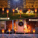 KYEKIO Outdoor Christmas Decorations | 12Pack Red Flickering Flame Christmas Lights Outdoor for Christmas Decor | LED Solar Christmas Lights