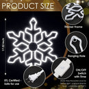 20 Inch Large Outdoor Snowflake Decorations Neon Light | 480 LED Outdoor Lighted Snowflake, Outdoor Christmas Yard Decorations for Christmas