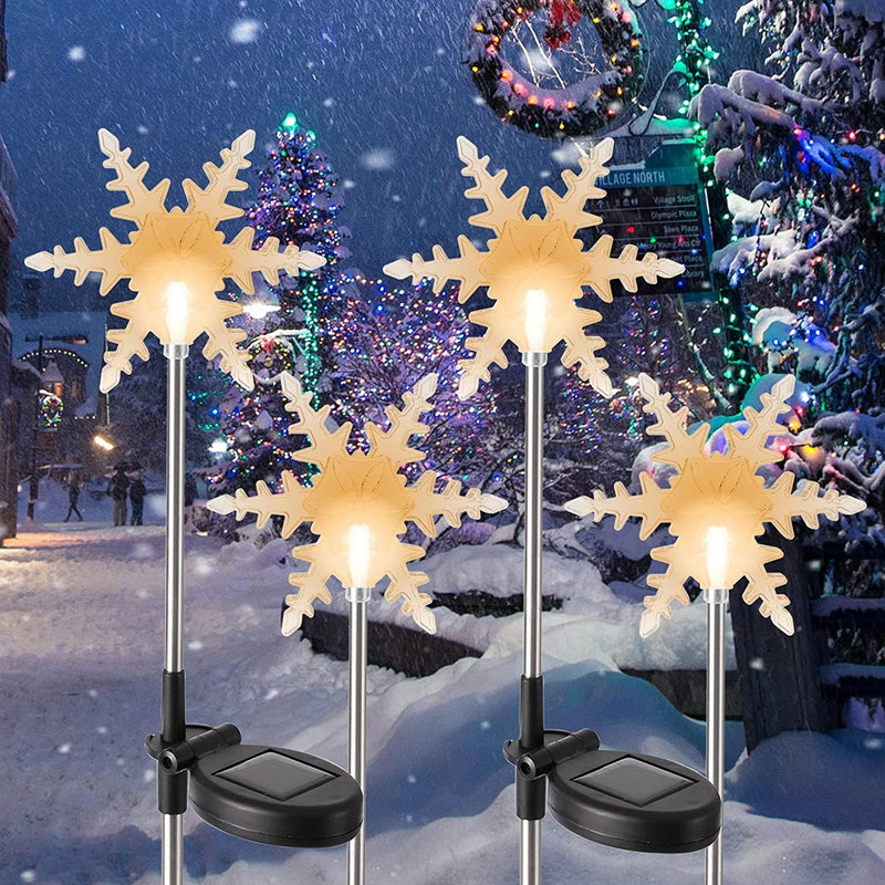 Solar powered snowflake deals lights