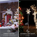 Glintoper 4 Pack Solar Christmas Snowflakes Figurine Lights | Outdoor Solar Powered Snowflake Decorative Lights with Garden Stakes