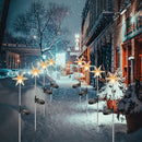 Glintoper 4 Pack Solar Christmas Snowflakes Figurine Lights | Outdoor Solar Powered Snowflake Decorative Lights with Garden Stakes