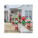 Christmas Outdoor Yard Signs Peppermint Corrugated Yard Decorations with Stakes and Bow Xmas Yard Decorations Candy Garden
