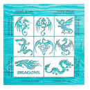8 Dragon Templates | Chinese Dragon Stencils | Spray Paint Stencil | Plastic Reusable Painting Stencils | Tattoo Stencils